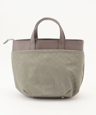 Y'SACCS はっ水ドットジャカード リサイクルレザーコンビ 2wayトートバッグ グレージュ