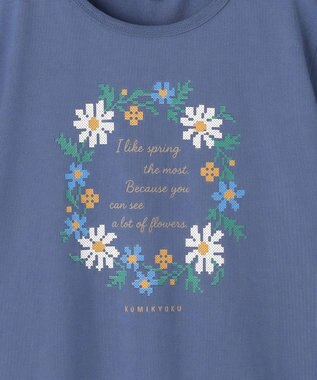 組曲 KIDS 【150-160㎝】 フラワーリースTeeシャツ ブルー