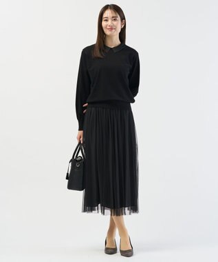 J.PRESS LADIES 【2way】リバーシブル チュール スカート ブラック系