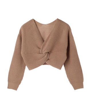 earth music&ecology ツイストデザインニット Pink Beige