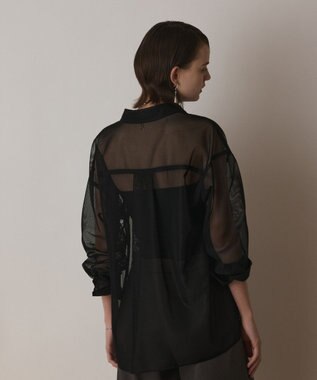 GRACE CONTINENTAL メッシュオーバーシャツ ブラック