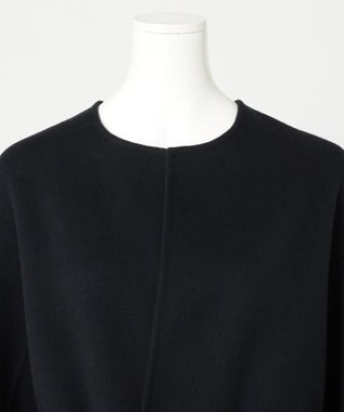 23区 L 【R(アール)】ショートリバー ノーカラーコート ブラック系