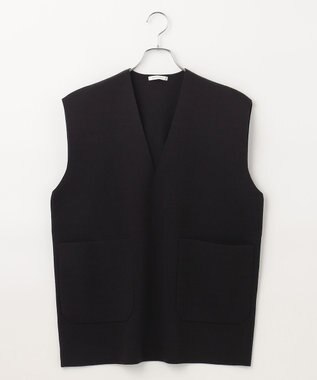 #Newans 【洗える】Vネックニットベスト ブラック系