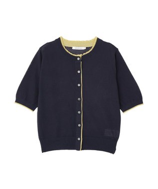AMERICAN HOLIC 配色フリルレイヤードカーディガン Dark Navy