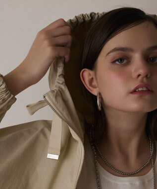 GRACE CONTINENTAL ナイロンバルーンフードジャケット ベージュ