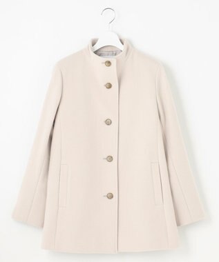 J.PRESS LADIES L ショートビーバー ボトルネック コート ベージュ系