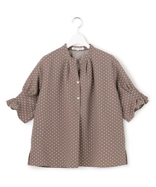 23区 【好評につき追加予約/WEB&一部店舗限定/洗える】ドットプリント サッカー ブラウス