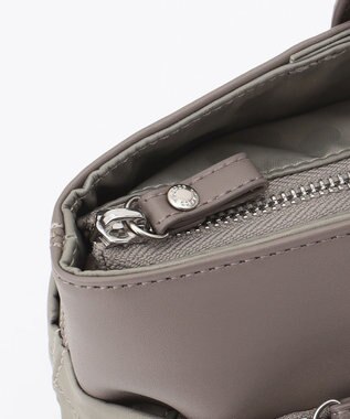 Y'SACCS はっ水ドットジャカード リサイクルレザーコンビ 2wayトートバッグ グレージュ