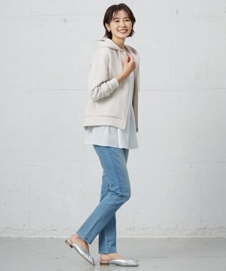 J.PRESS LADIES S ダンボールジャージー パーカー ライトベージュ系