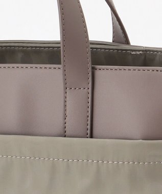 Y'SACCS はっ水ドットジャカード リサイクルレザーコンビ 2wayトートバッグ グレージュ