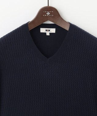 JOSEPH ABBOUD 【キングサイズ・チクチクしない/イージーケア/3シーズン対応】 コンフォート Ｖネック セーター ネイビー系