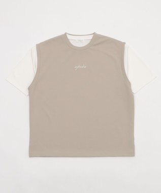 WEGO 【２点セット/ベスト×Tシャツ】アンサンブルベスト（SS） ライトベージュ