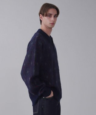 WEGO 【ユニセックス着用ITEM】アーガイルニットポロ ネイビー