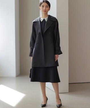 組曲 【KUMIKYOKU NAVY】コンフォータブルドレープ フレアスカート ネイビー系