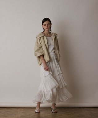 GRACE CONTINENTAL ナイロンバルーンフードジャケット ベージュ