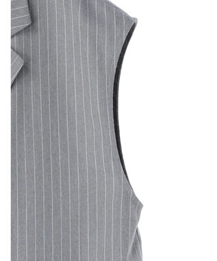 earth music&ecology ピンストライプジレ Stripe Light Gray