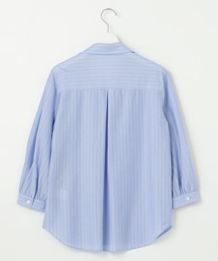 J.PRESS LADIES 【イージーケア】STRIPE JERSEY シャツ衿 カットソー サックスブルー系1