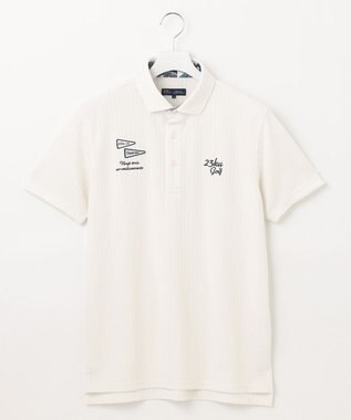 23区GOLF 【MEN】【吸水速乾/UVカット】サッカージャージーポロシャツ ホワイト系