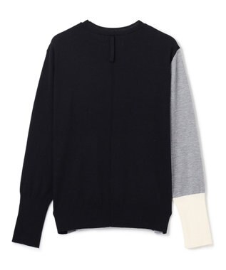 BEIGE， 【洗える】BURNET / カラーミックスクルーネックトップス Grey×Black×Ecru