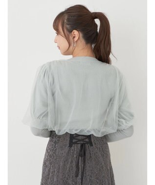 earth music&ecology チュールドッキングニットプルオーバー Blue Green