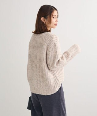 Green Parks ざっくりローゲージニットプルオーバー Gray