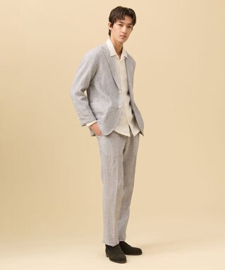 J.PRESS MEN 【SHACKET】ストレッチリネンサッカー ジャケット ネイビー系1