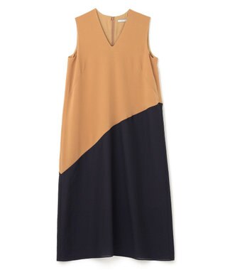 BEIGE， ARAZY / Vネックワンピース Camel×Navy