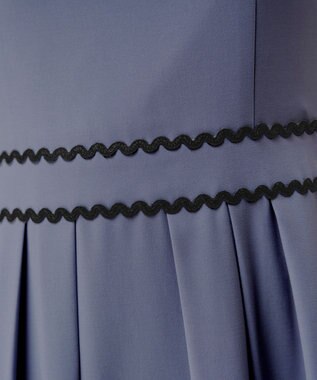 Tiaclasse 【洗える】配色スカラップレースワンピース ブルー