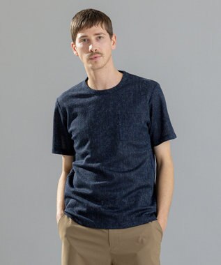 JOSEPH HOMME リネンドビージャージー　クルーネックTシャツ ネイビー系