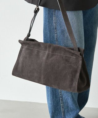 russet 【2025AW新作】スエード横長ショルダーバッグ(CE-1578) Gray