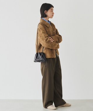 russet レザー巾着ミニショルダーバッグ(CE-1637) Black