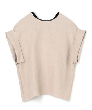 BEIGE， 【S-size】CHESTNUT / ノーカラーブラウス Flax