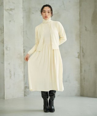 #Newans 【カシミヤ混】コンパクトニットカーディガン オフ