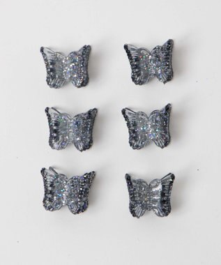 WEGO Lラメバタフライチビクリップ ブラック