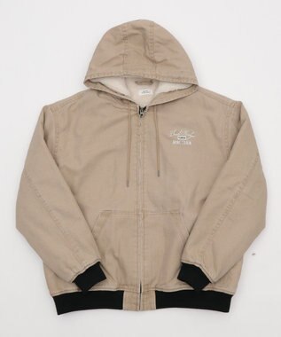 WEGO 【ユニセックス着用ITEM/MLサイズ展開】ワーカーズボアフードブルゾン ベージュ