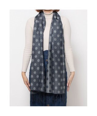UNBILLION カシュネ cache nez / ドット柄ジャカードストール ネイビー