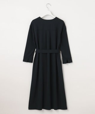 自由区 【洗える】アムンゼンジャージー Vネックワンピース ネイビー系