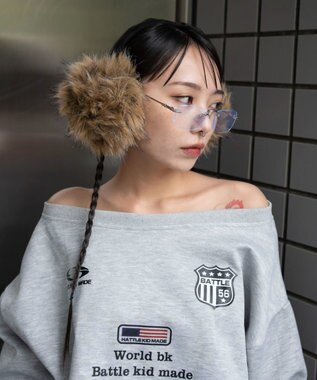 WEGO ボリュームMIXファーイヤーマフ ブラウン