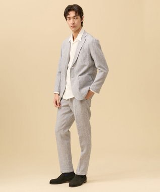 J.PRESS MEN 【SHACKET】ストレッチリネンサッカー ジャケット ネイビー系1