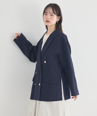 earth music&ecology ダブルジャケット Dark Navy