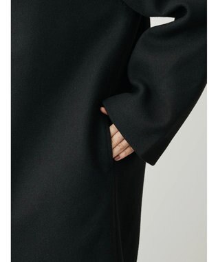 Green Parks 洗えるＶネックミディ丈コート Black