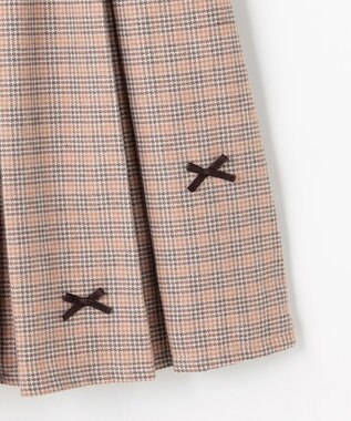 ANY KIDS リボンプリーツスカパン ブラウン×チェック