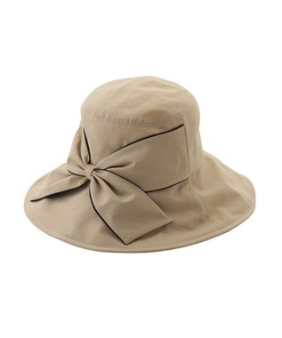 MOONBAT 【遮光100％/遮熱/UV】HIROKO KOSHINO(ヒロコ コシノ)遮光 ビッグリボンハット 帽子 広つば ゆったりMサイズ 手洗い可能/サイズ調整可能/日本製 モカブラウン
