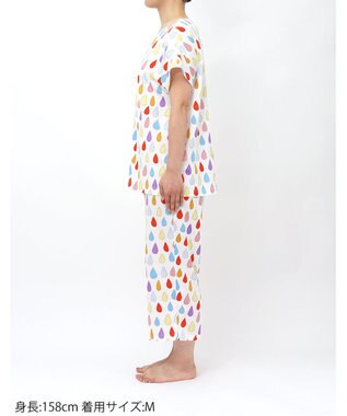 tsumori chisato SLEEP ツモリチサト パジャマ 綿100%(本体) 天竺素材 3分袖 半袖 8分丈 レディース UDT123 /ワコール アイボリー