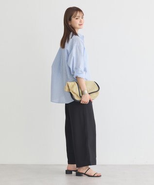 earth music&ecology 【接触冷感】綿麻混ベーシックシャツ Stripe