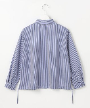 J.PRESS LADIES Jカミーチェストライプ シャツカラー カットソー ネイビーストライプ系