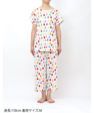 tsumori chisato SLEEP ツモリチサト パジャマ 綿100%(本体) 天竺素材 3分袖 半袖 8分丈 レディース UDT123 /ワコール アイボリー