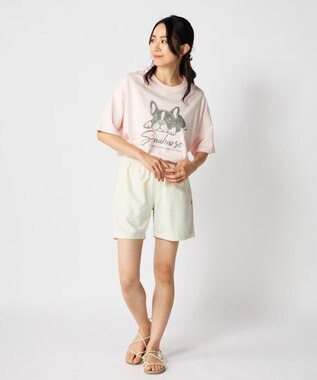 OP／FILA 【Ocean Pacific】かすれプリントTシャツ ピンク