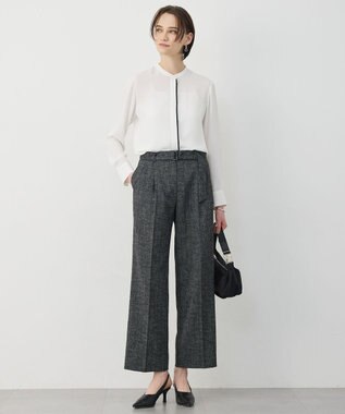 ICB L 【先行予約】ミックスブッチャー ワイドパンツ ブラック×オフホワイト