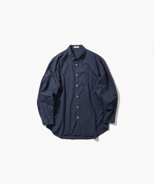 ATON COTTON LAWN | オーバーサイズシャツ - UNISEX NAVY